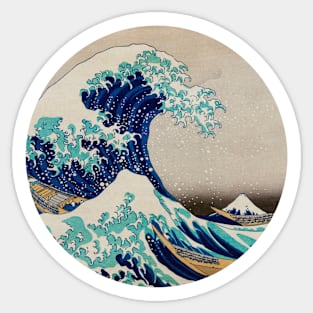 The Great Wave off Kanagawa circle Sticker